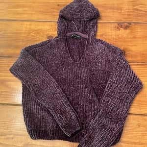 Almost Famous purple sweater size small with hood